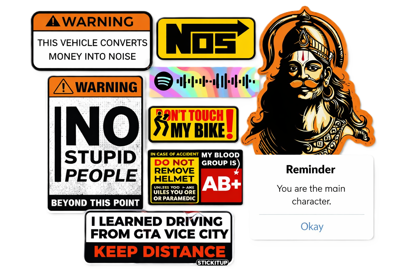 12 Rider Quote Stickers (Use & Throw)